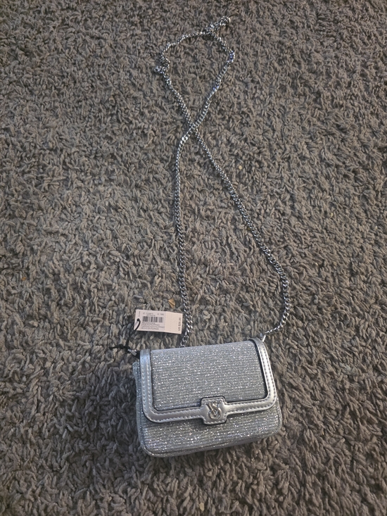 Victoria's Secret Handbags - Silver Glitter Chain Crossbody Bag - Unknown Brand